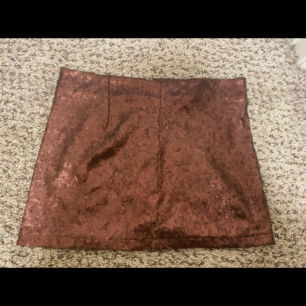 Forever 21 brown/bronze sequin skirt size s